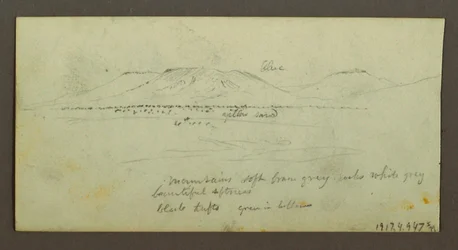 Two Figures and Two Camel by Campfire, Figure and Camel Studies, possibly 1868