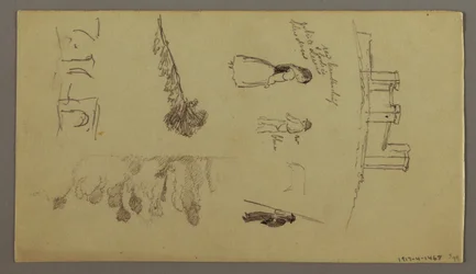 Two Studies of Town on a Mountain Top, possibly 1868–69