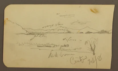 View Near Lake Shore, Cuitzeo; Verso: view near Lake Ahore, Cuitzeo, February 1885