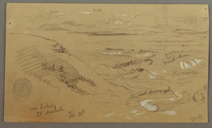 View across Wady el-Arabah, February 20, possibly 1868