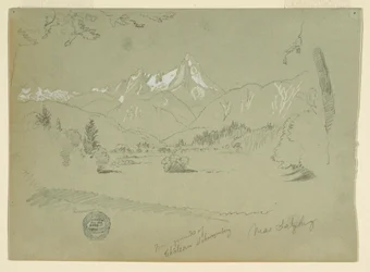 Watzmann from the Ground of the Chateau in Aigen near Salzburg, June-July 1868