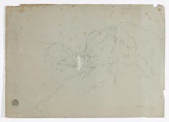 Sketches: Tequendama Falls near Bogota, Colombia; View of Distant Mountain Ranges