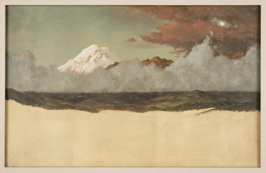 Mount Chimborazo through Rising Mist and Clouds