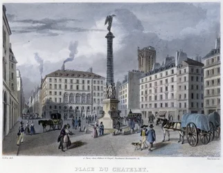 Place du Chatelet - in "Paris en 1832" by Martens