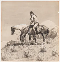 For a Long Time He Stood, a Design for The Way of an Indian