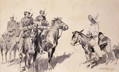 Mexican Gendarmes asking the Way
