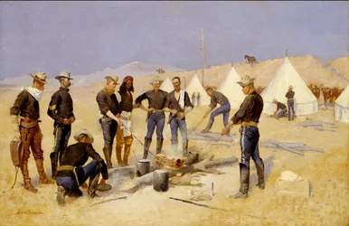 Roasting the Christmas Beef in a Cavalry Camp