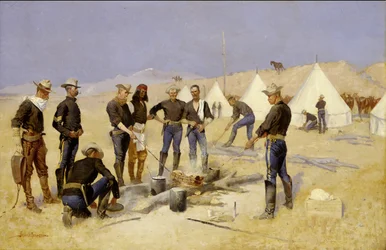 Roasting the Christmas Beef in a Cavalry Camp