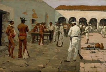 The Mier Expedition: The Drawing of the Black Bean (Prisoners Drawing their Beans) 1869