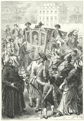 Louis XVI brought to Paris after the mob attacked the Palace of Versailles