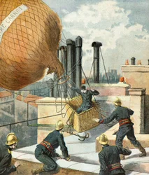 Firefighters Rescuing a Man in a Balloon