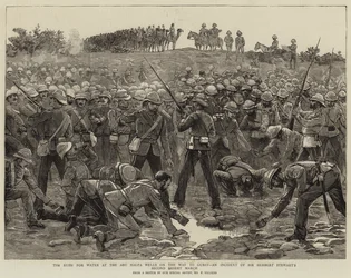 The Rush for Water at the Abu Halfa Wells on the Way to Gubat, an Incident of Sir Herbert Stewart