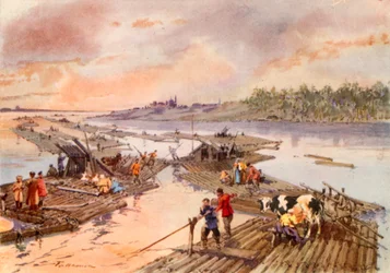 Rafts on the Volga