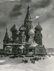 The Church of St Basil in the Place Rouge on Christmas Eve