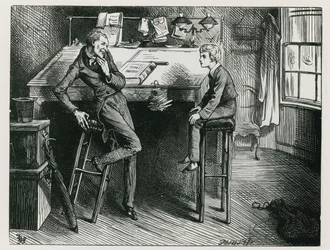 Uriah Heep and David Copperfield in Mr Wickfield
