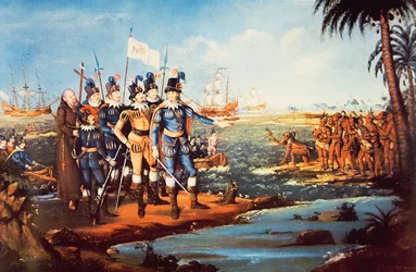 The Landing of Christopher Columbus in the New World