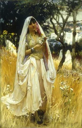 Young Moorish woman, countryside of Alaer