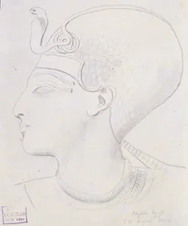 Study of a Relief of the Head of Seti I in the Temple of Seti I, Abydos