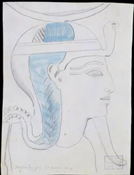 Study of a Relief of the Head of the God Khonsu in the Temple of Seti I, Abydos