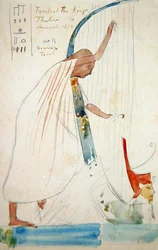 Wall Painting of a Harpist in the Tomb of Ramesses III at Thebes