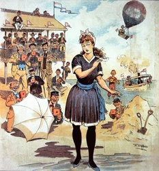 American Bathing Costume Attracts the Cameras on the Beach