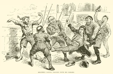 Columbus having trouble with his sailors