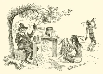 The Puritans barter with the Indians
