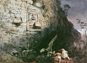 Head of Itzam Na, Izamal, Yucatan, Mexico, 1844