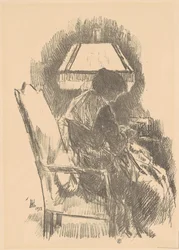Mrs. Hassam Knitting Large, 1918