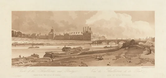 The Emanuel Volume: Plate 1 from Views in Paris; View of the Tuileries and Bridge, Taken from the Quai d