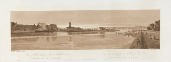 View of the Village of Chaillot & C. taken from Pont de la Concorde 1803; Plate 17 from Views in Paris, the Emanuel Volume tracing of the plate B1981.25.2626