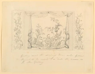 The Royal Pavilion, Brighton, Blue (South) Drawing Room, Proposed Wall Decoration, ca. 1820