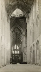 Ely Cathedral: Nave to East, from Octagon Arch