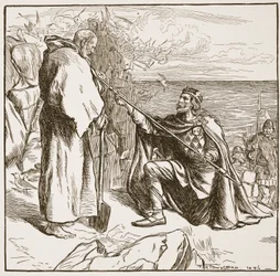 Egfrid Entreating St. Cuthbert, illustration from 