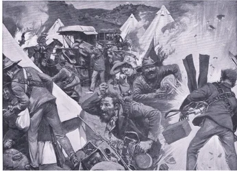 Boers Looting the British Camp at Nooitgedacht Under Artillery Fire, from After Pretoria: The Guerilla War