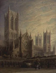 Lincoln Cathedral from the Cloisters, 19th century