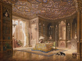 The Library of Stanmore Hall, the Seat of Robert Holland, Esq