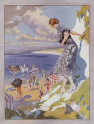 Seaside scene, poster design for Kodak