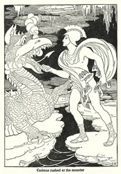 Cadmus Rushed at the Monster