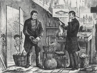 A Farmer Paying His Subscription to the Local Newspaper