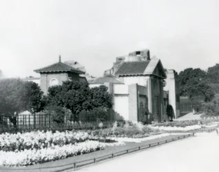The Reptile House at London Zoo in 1928 with Formal Flower Beds Along the Paths to the Entrance, London Zoo