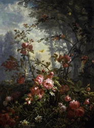 Study of Roses and Butterflies