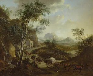 Landscape with a Convoy of Horses and Carts