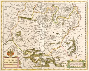 Map of Thuringia, Germany