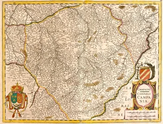Map of the Count of Champagne (France)
