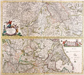 Map of the Rhineland, Germany