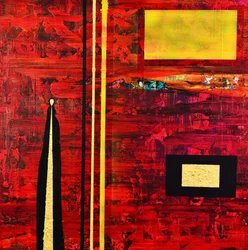 Abstract Figure Red Gold
