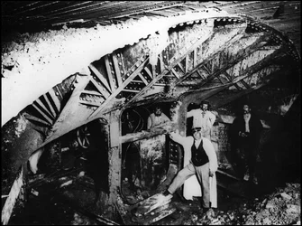 Construction of the Paris metro - Works of the metro, line 1 - photography