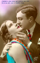 French Couple Kissing, c.1920