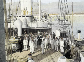 French Navy, late 19th century: The wagemestre, distribution of letters